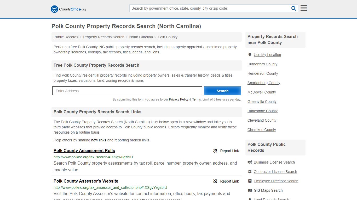 Polk County Property Records Search (North Carolina) - County Office